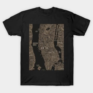 new york city map drawing T-Shirt